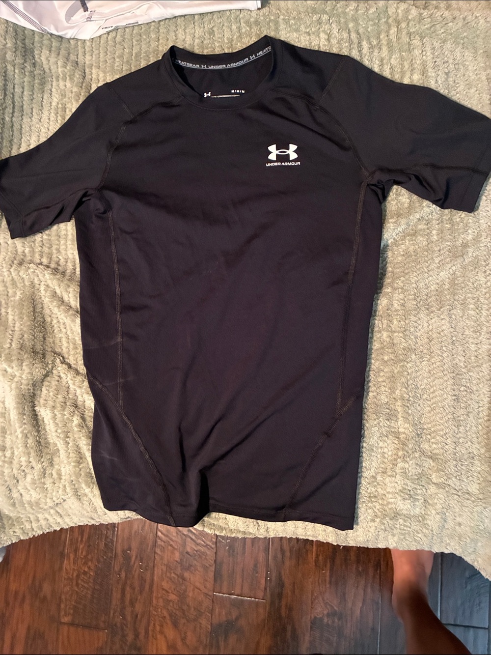 Under Armour Black Short Sleeve Performance Tee with White Logo